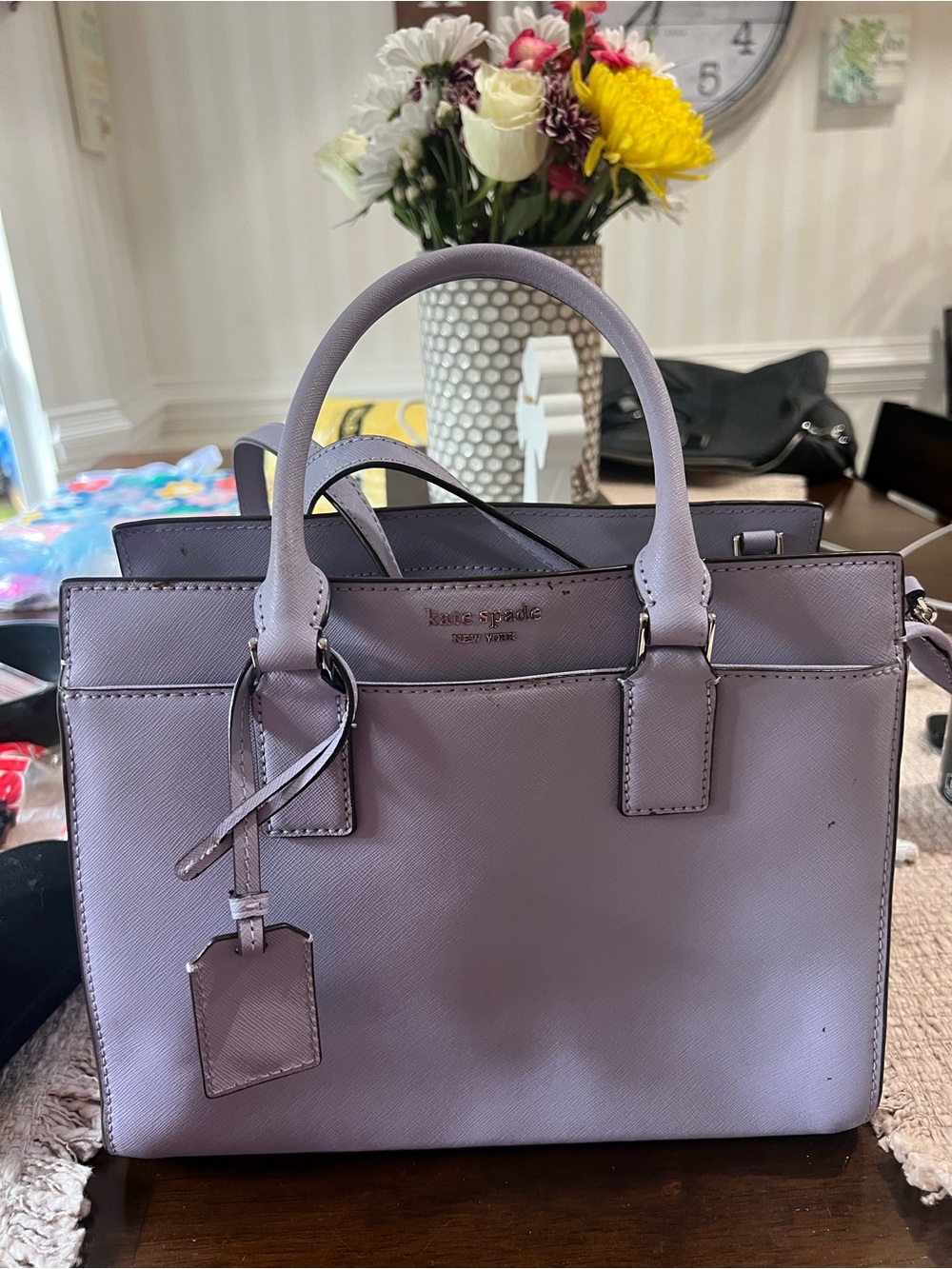 kate spade Lilac Saffiano Leather Satchel